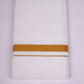 GLD-80 WHITE DOUBLE DHOTI  3.80 MTR