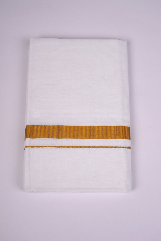 GLD-80 WHITE DOUBLE DHOTI  3.80 MTR