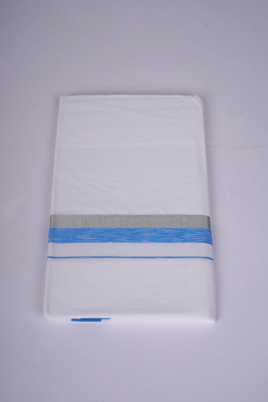 FS-124 W/S DHOTI  1.90 MTR - Silver Blue