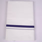 HD-17 WHITE DOUBLE DHOTI  3.80 MTR - Blue