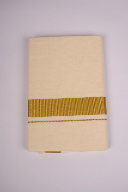 GLD-91C CREAM DOUBLE DHOTI  3.80 MTR
