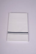 Mens Cotton Blend White Dhoti Single Small  Border 2.00 m|SS-21 IMPERIAL BLUE