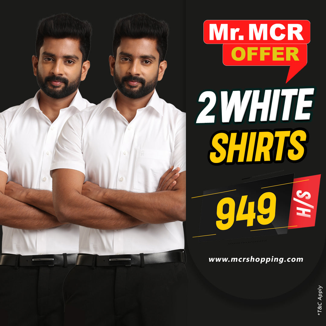 Mr. MCR Offer Combo White Shirt (Buy 1 get 1 free)