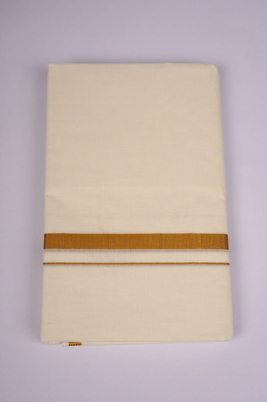 GLD-97C CREAM DOUBLE DHOTI    3.80 MTR