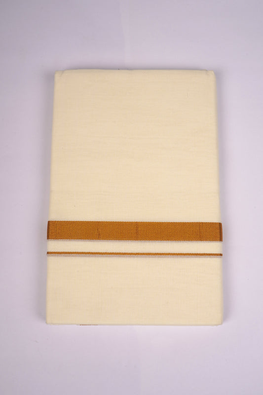 GLD-41C CREAM DOUBLE DHOTI  4.00 MTR