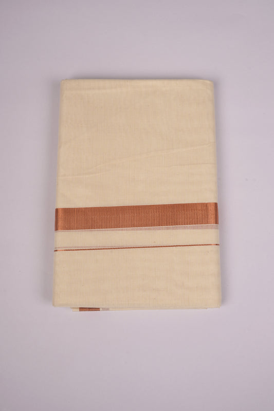 COPPER-18C CREAM DOUBLE DHOTHIE 4.00 MTR