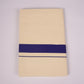 FD-08C CREAM DOUBLE DHOTI  3.80 MTR-Navy Blue