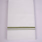 SD-12 WHITE DOUBLE DHOTI  3.70 MTR - Green