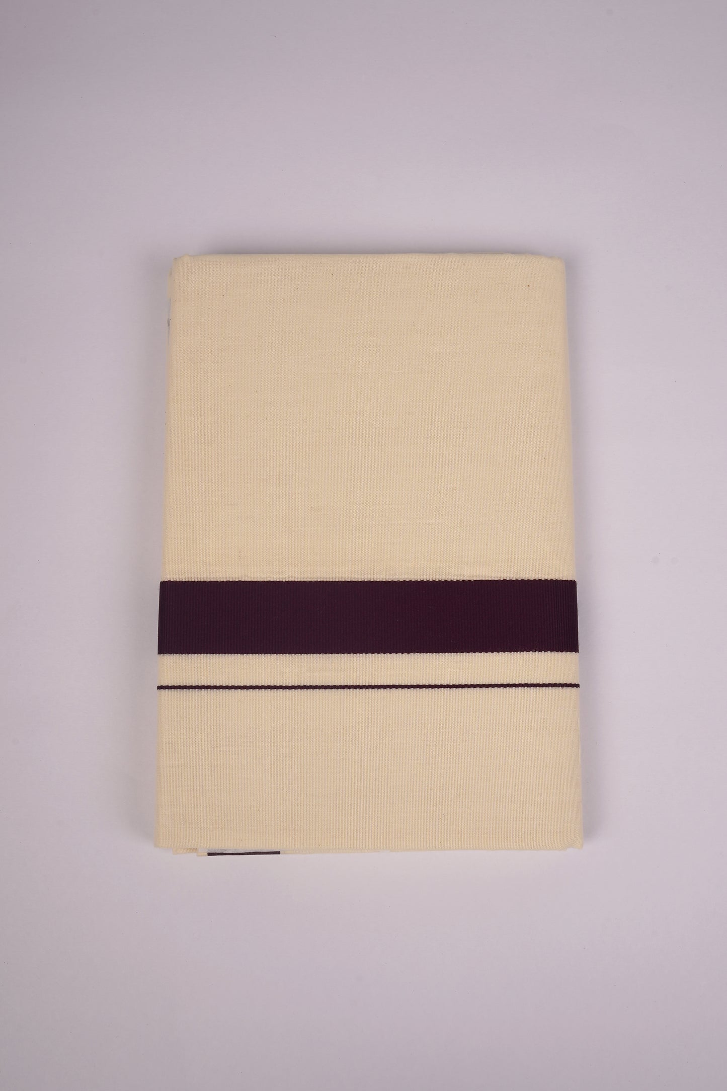 FD-08C CREAM DOUBLE DHOTI  3.80 MTR-Dark Brown