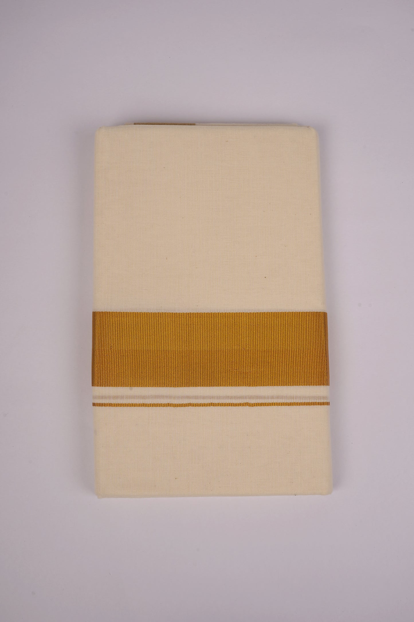 2 TIME GOLD CREAM DOUBLE DHOTI  3.80 MTR