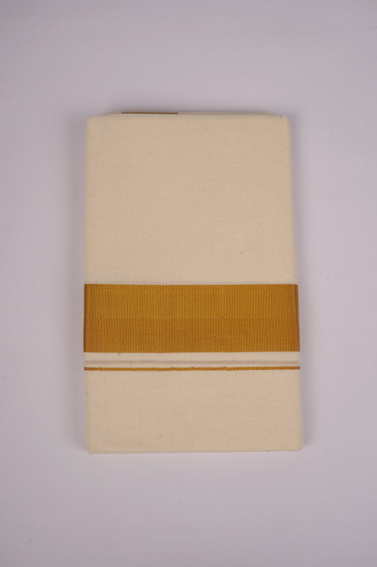 2 TIME GOLD CREAM DOUBLE DHOTHIE 3.80 MTR