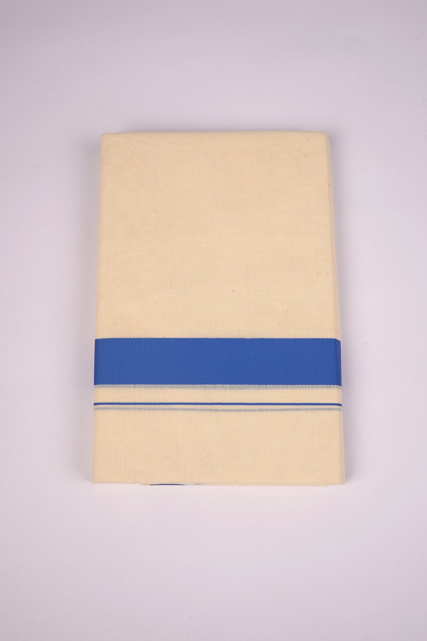 FD-08C CREAM DOUBLE DHOTI  3.80 MTR-Dark Blue