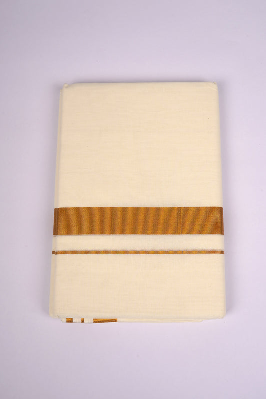 GLD-101C CREAM DOUBLE DHOTI  4.00 MTR
