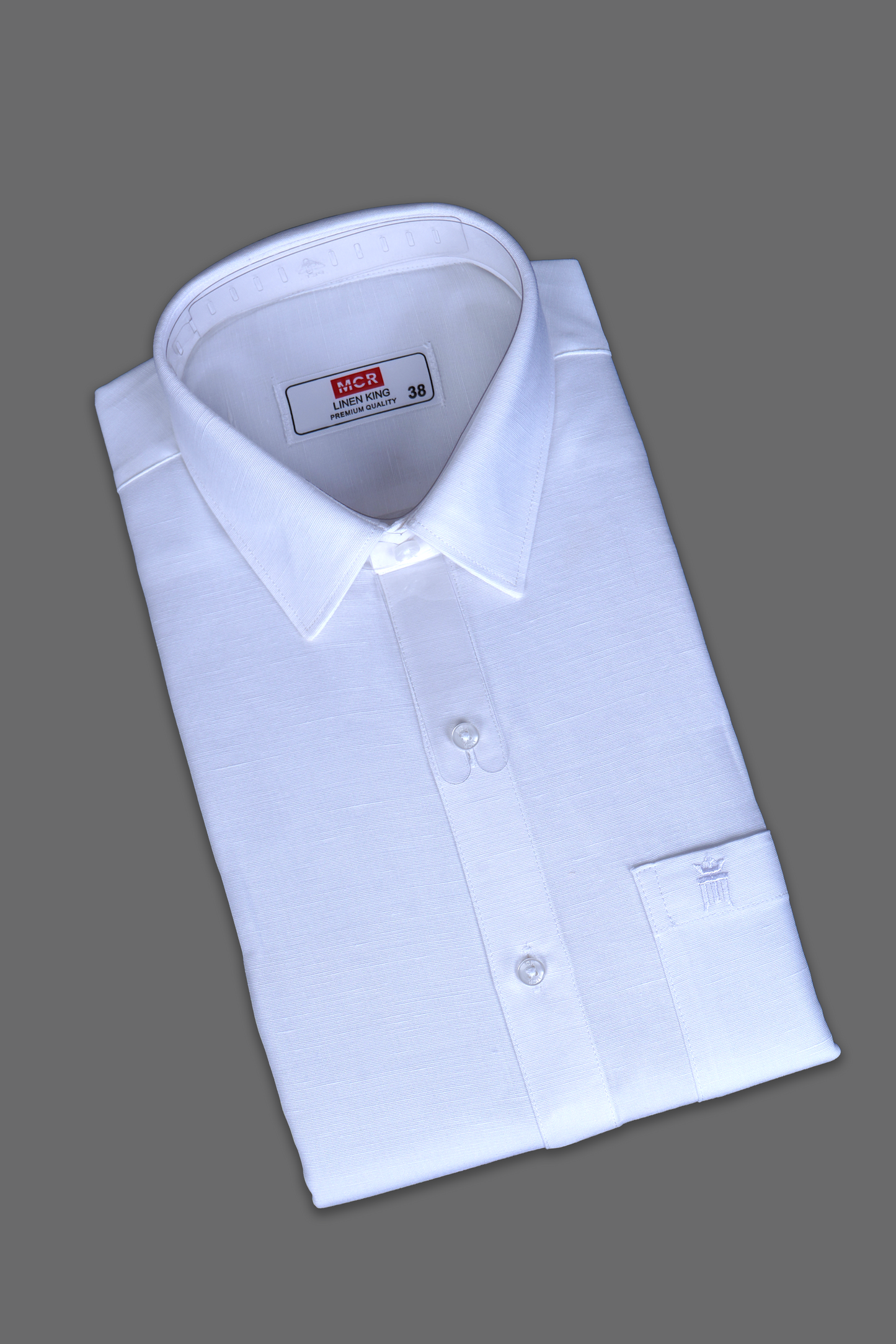 MCR LINEN KING Full Sleeve Formal White Shirt For Men