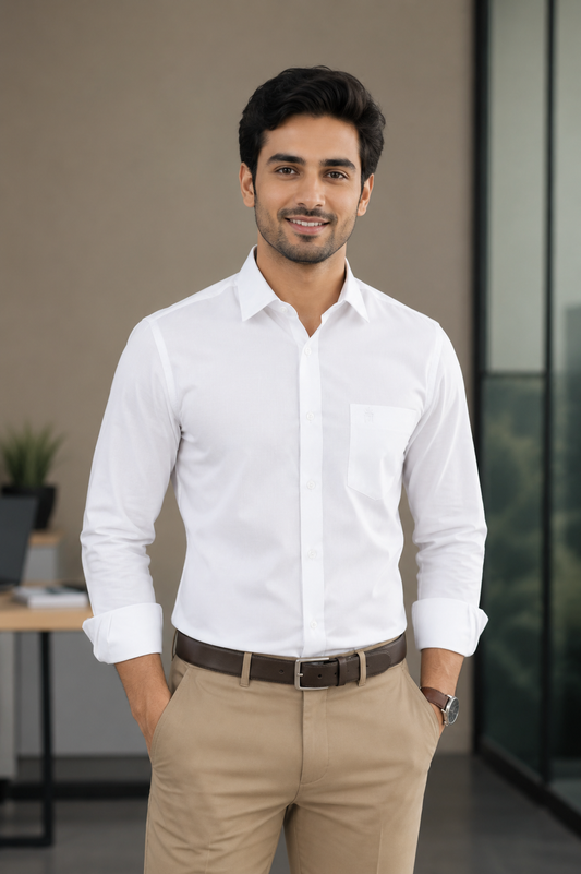 Linex Formal White Shirt For Men