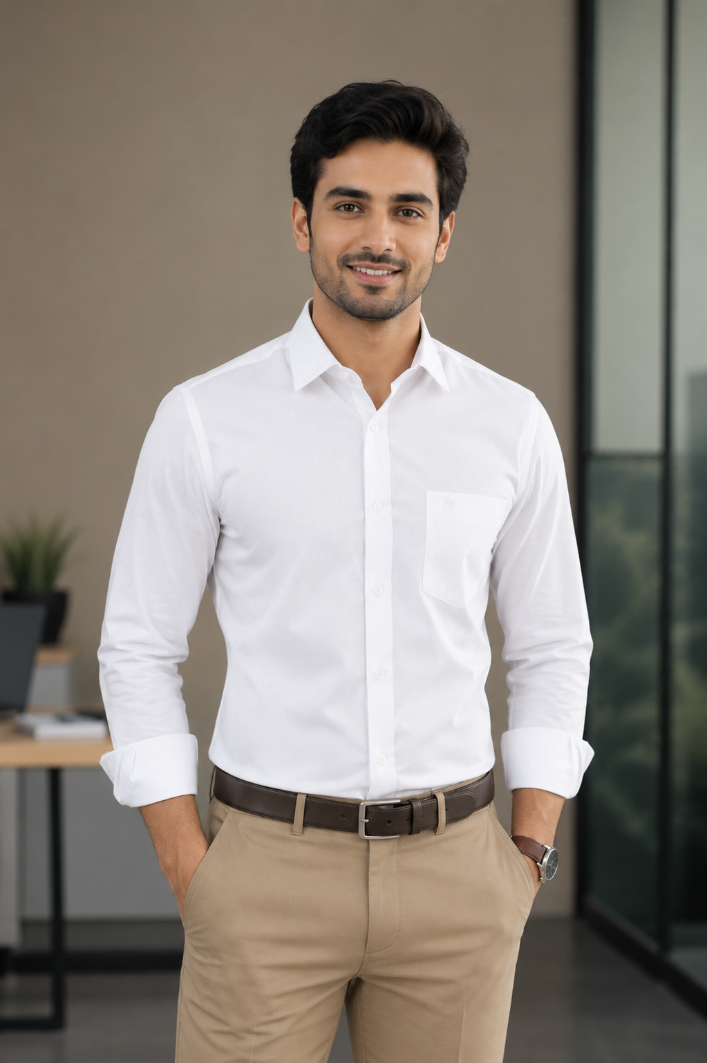 Linex Formal White Shirt For Men