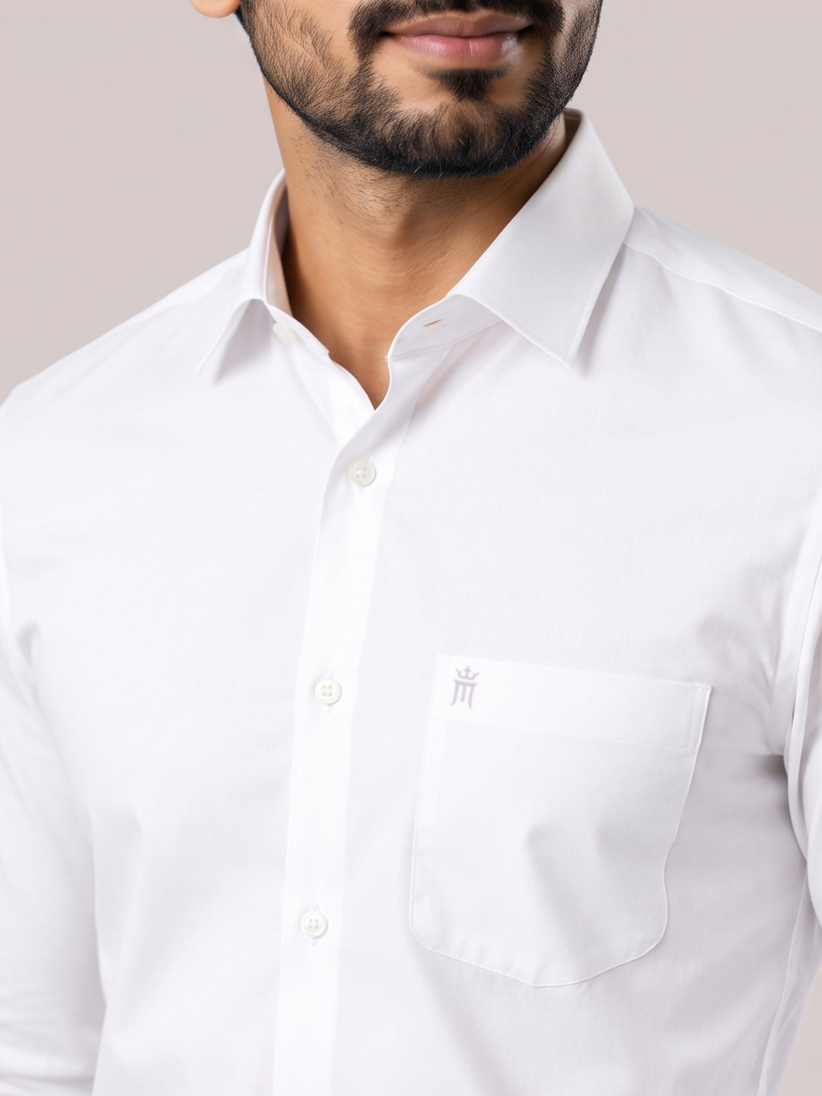 Anti Wrinkle Free Formal White Shirt For Men