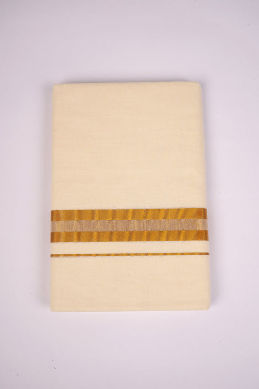 GLD-117C CREAM DOUBLE DHOTI  3.80 MTR