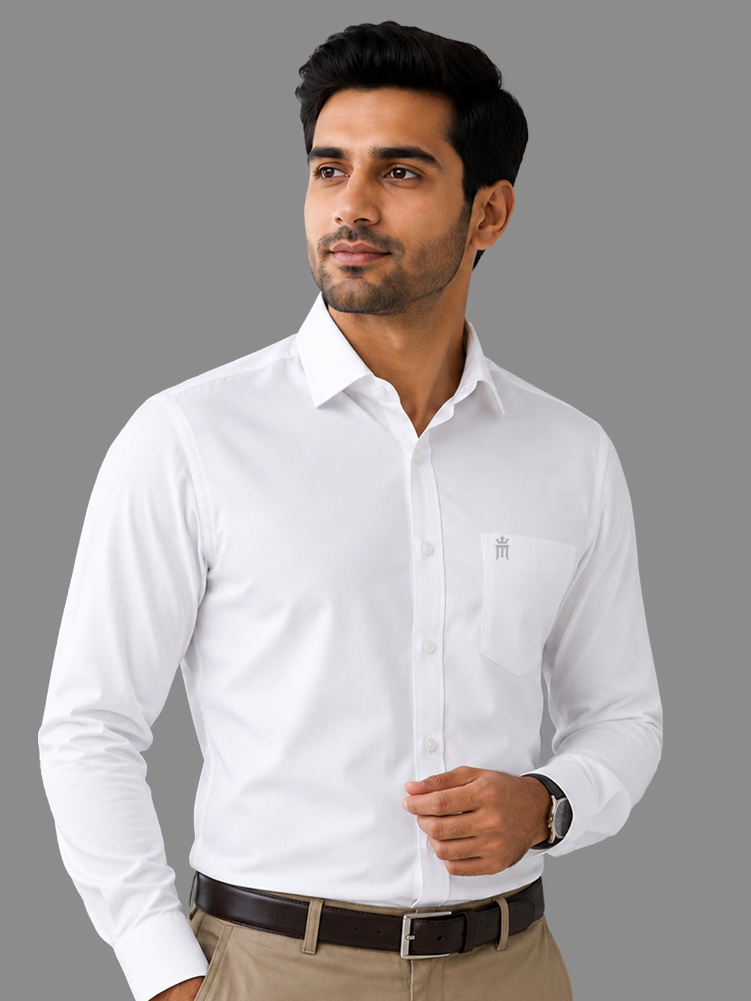 Bamboo Elite Formal White Shirt For Men