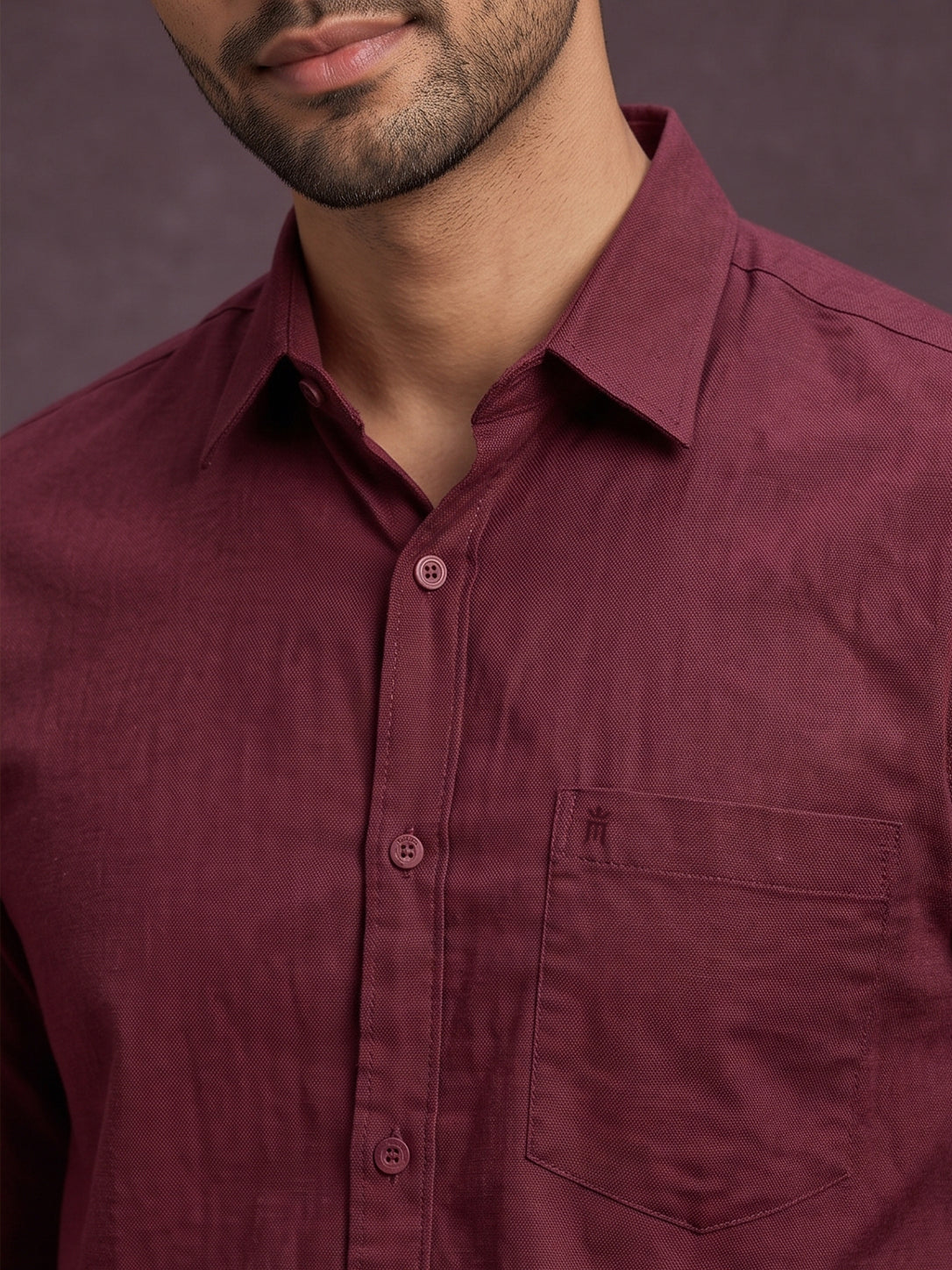 Stain Free Full Sleeve Formal Maroon Color Shirt For Men-68001