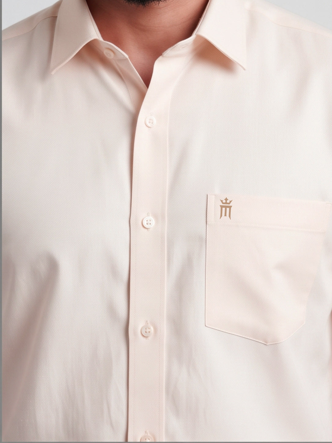 MCR Men Formal Colour Shirt - light peach 82501 Hydrogen