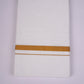 GLD-38 WHITE DOUBLE DHOTI  3.80 MTR