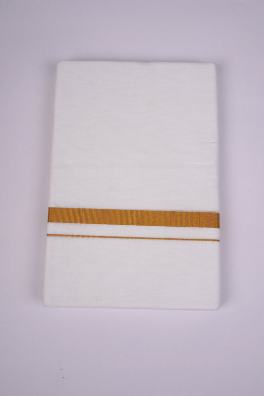 GLD-38 WHITE DOUBLE DHOTI  3.80 MTR