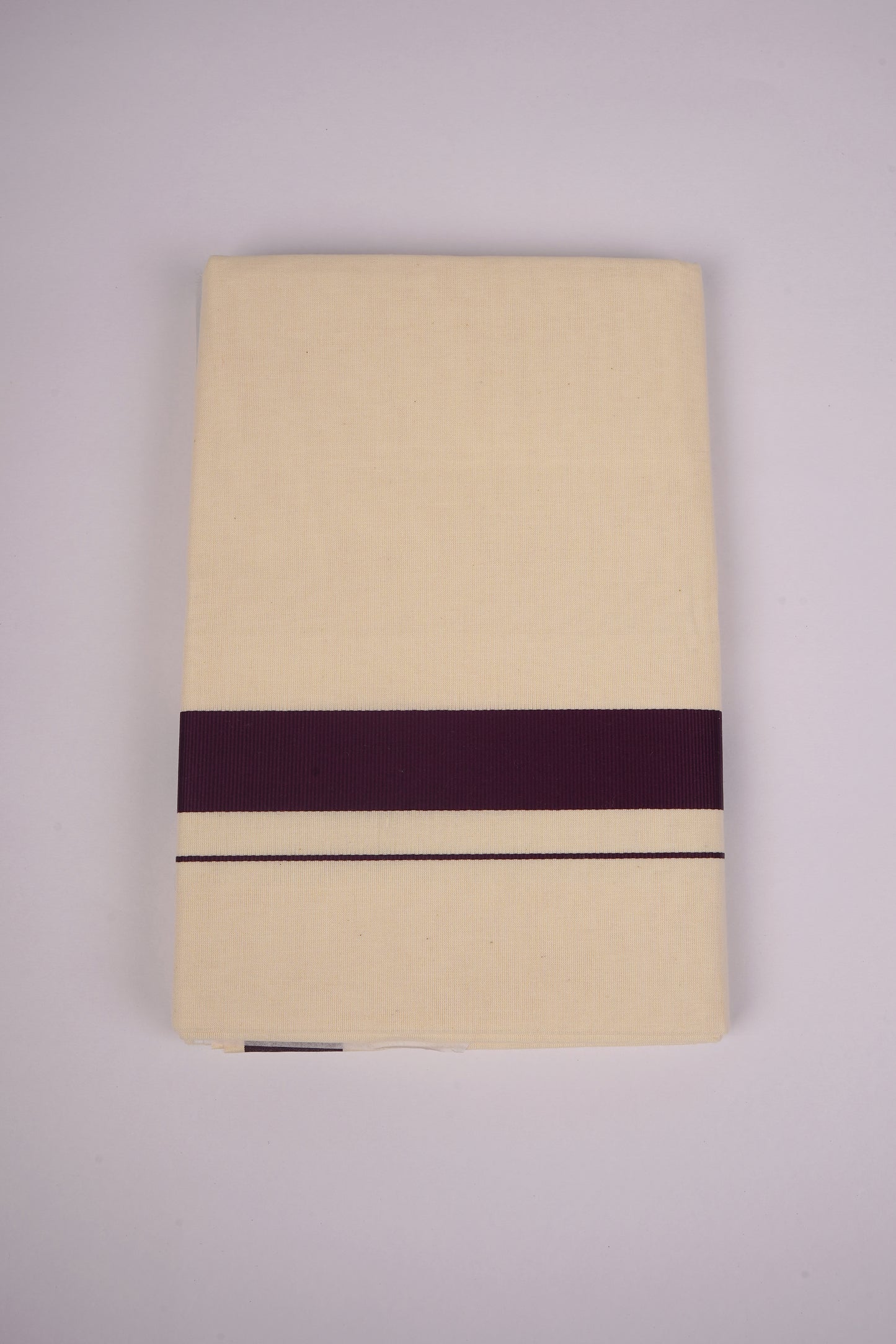 FD-08C CREAM DOUBLE DHOTI  3.80 MTR-Dark Brown