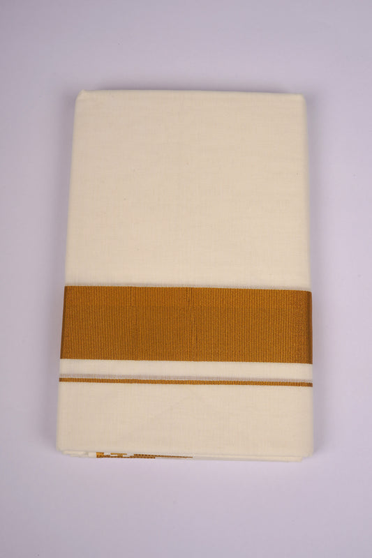 GLD-35C CREAM DOUBLE DHOTI  3.80 MTR