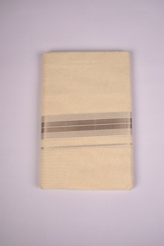 SLD-74C CREAM DOUBLE DHOTI  4.00 MTR
