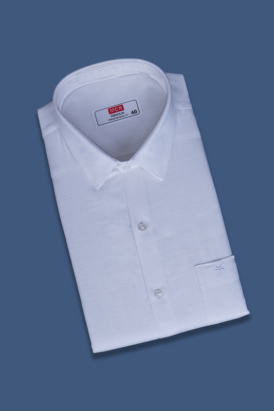 MCR RISHOLIN Full Sleeve Formal White Shirt For Men