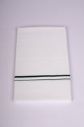 Mens Cotton Blend White Dhoti Single Small  Border 2.00 m|SS-14 FOREST GREEN