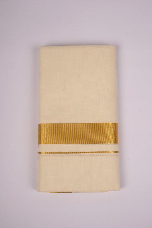 GLD-103C CREAM DOUBLE DHOTI  4.00 MTR