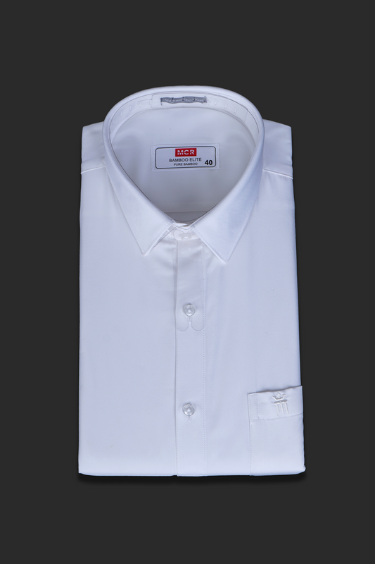 MCR BAMBOO ELITE Half Sleeve Formal White Shirt For Men