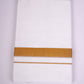 GLD-101 WHITE DOUBLE DHOTI  4.00 MTR