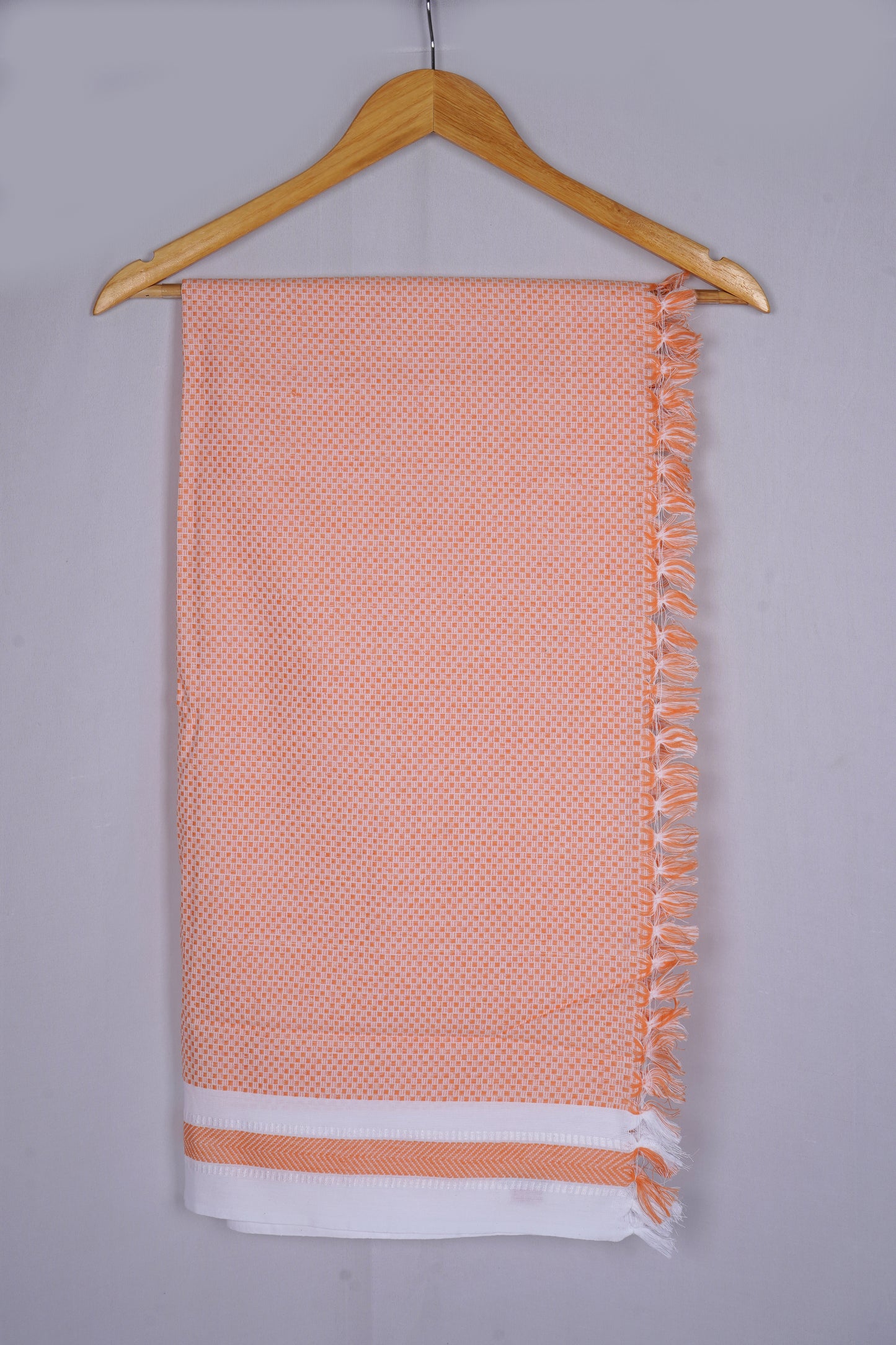COLOUR MINICHECK COTTON - CBT-24 BATH TOWEL - 30X60 - LIGHT ORANGE
