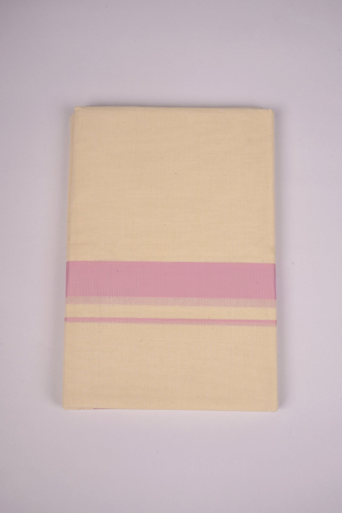 FD-08C CREAM DOUBLE DHOTI   3.80 MTR-Light Pink