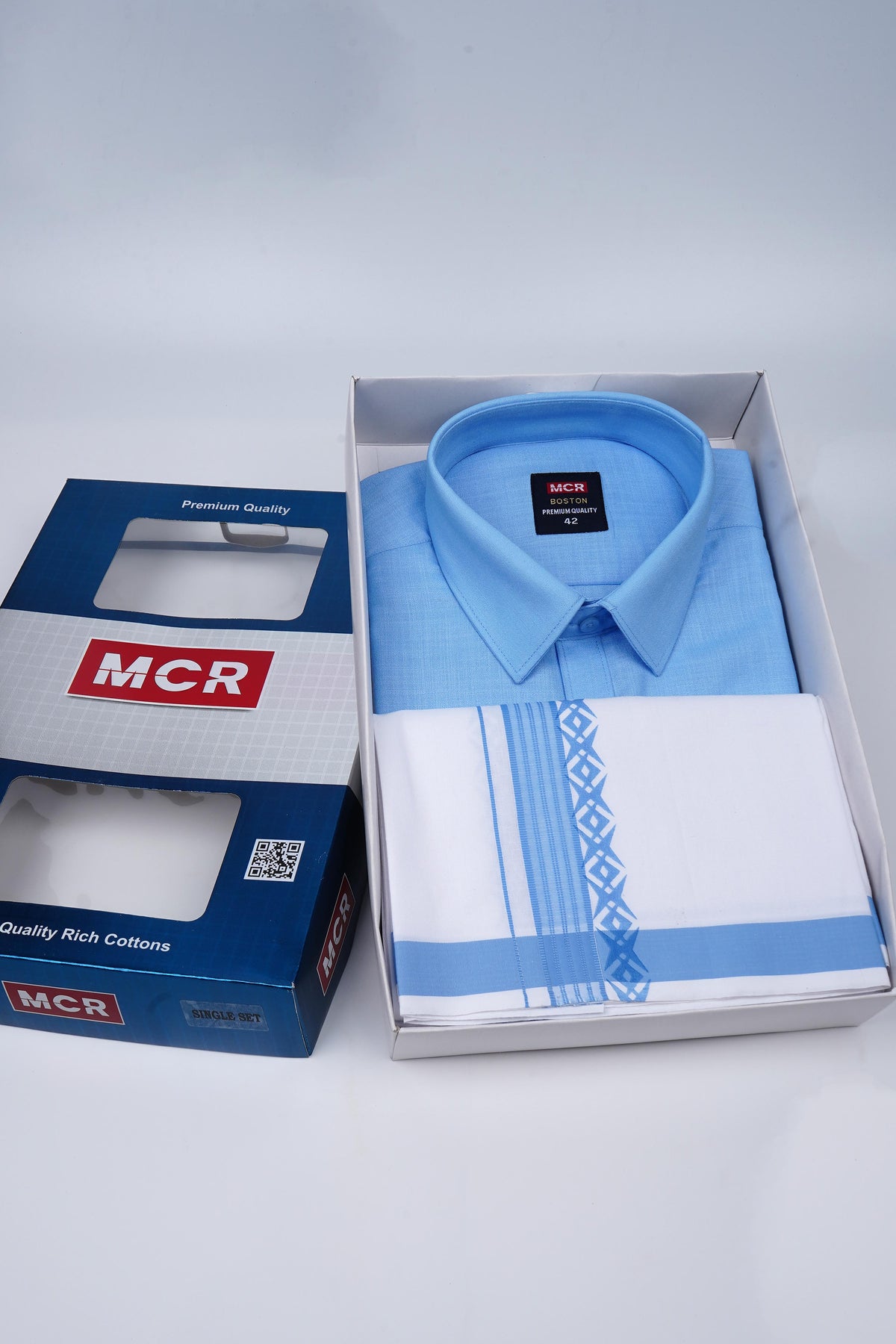 Boston Fancy Double Set H/S - (Assorted Pattern) - 21556 Sky Blue