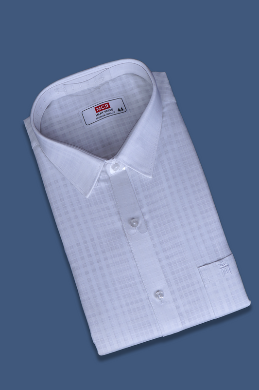 MCR 2028 MILKY Half Sleeve Formal White Shirt For Men
