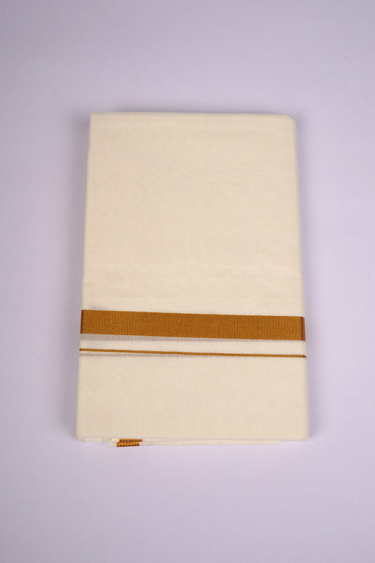 GLD-80C CREAM DOUBLE DHOTI  3.80 MTR