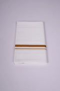 Mens Cotton Blend White Dhoti Single Small  Border 2.00 m|HS-17 KAVI