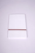 Mens White Single Dhoti Cotton Blend with Small Border - 2.00M | SS-25 - Maroon