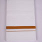 HD-29 WHITE DOUBLE DHOTI  4.00 MTR - Brown