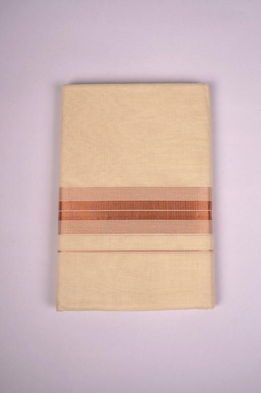 COPPER-13C CREAM DOUBLE DHOTHIE 4.00 MTR