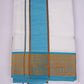 PK-9X5-12 SET WHITE DOUBLE DHOTI - blue