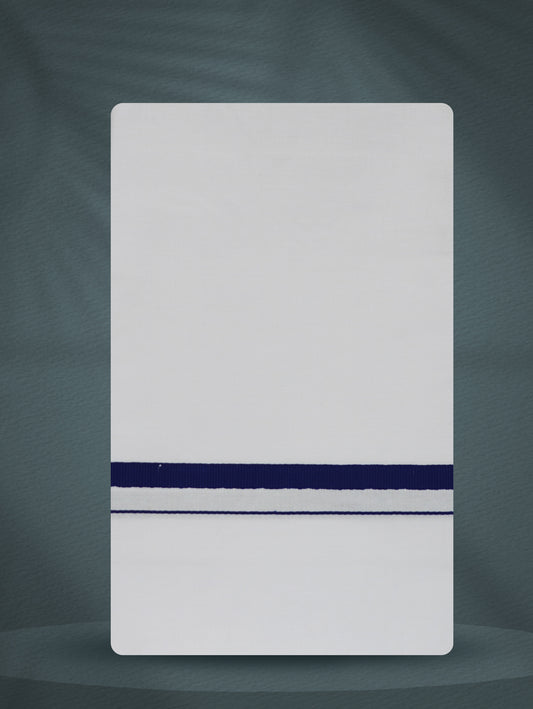 WHITE SINGLE BIG BORDER - 250 HS-02 DHOTHIE 2.50 MTR