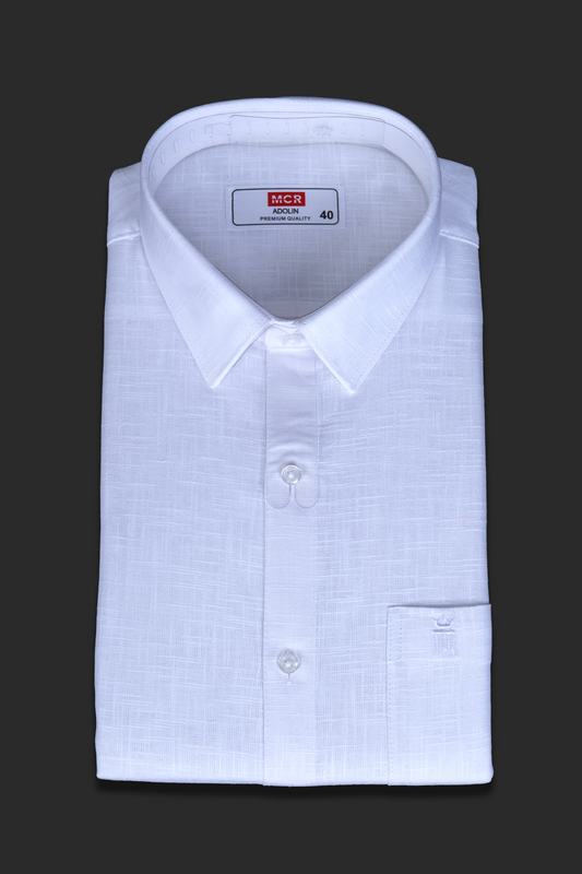 MCR ADOLIN Half Sleeve Formal White Shirt For Men
