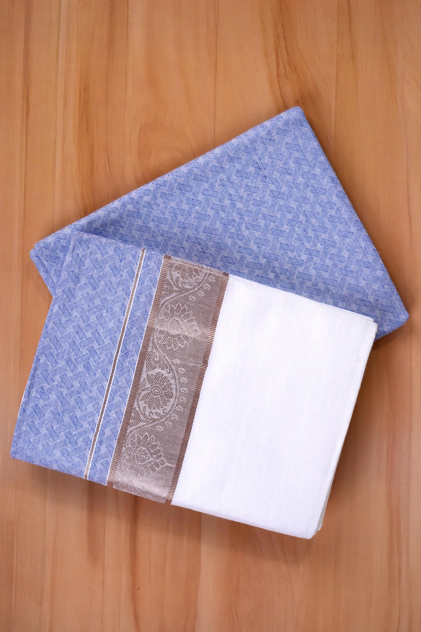 Aayush Cotton Jaquard Shirtings & Dhoti Single Set - D1