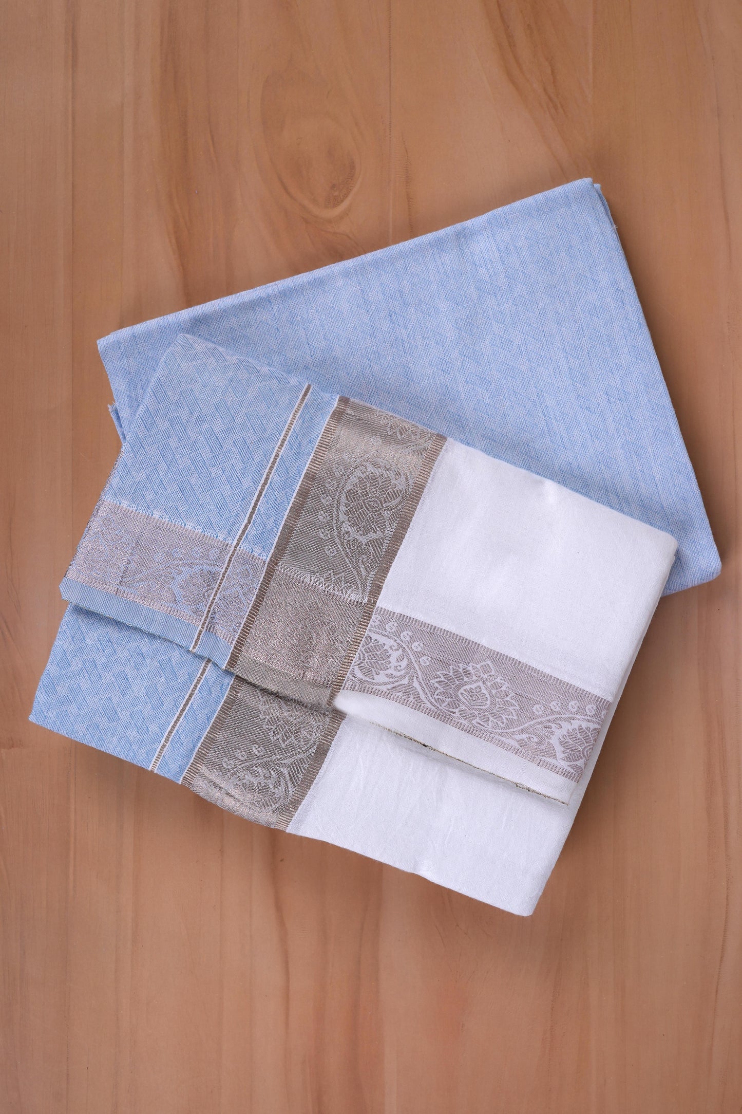 Aayush Cotton Jaquard Shirtings & Dhoti Single Set - D5
