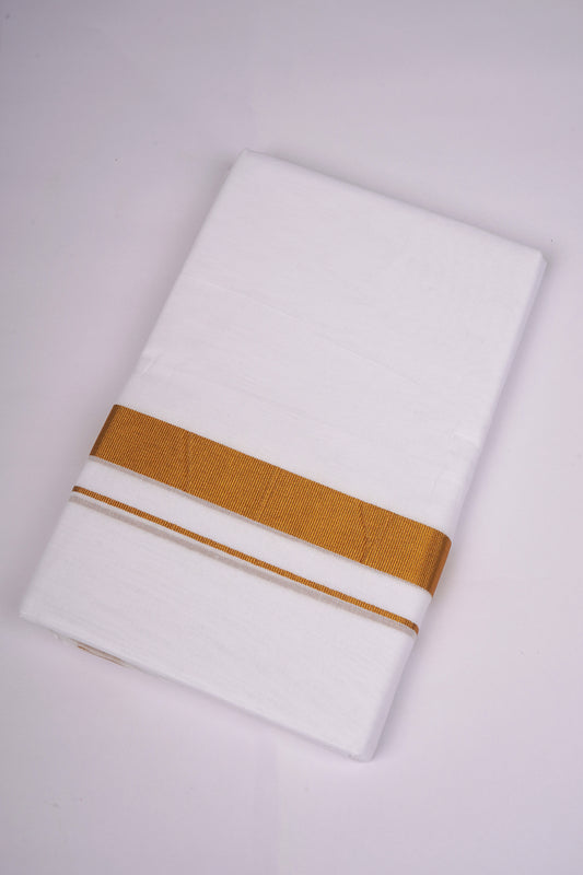 GLD-39 WHITE DOUBLE DHOTI  4.00 MTR